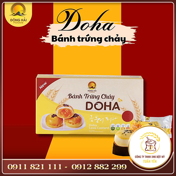 Hộp bánh trứng chảy chữ nhật vàng